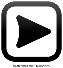 Play button icon - black slick gradient, isolated - vector illustration