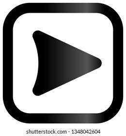 Play button icon - black slick gradient, isolated - vector illustration