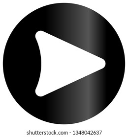 Play button icon - black slick gradient, isolated - vector illustration