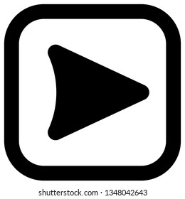Play button icon - black slick, isolated - vector illustration