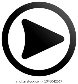 Play button icon - black slick gradient, isolated - vector illustration