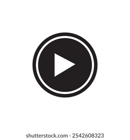 Play Button icon black and white vector sign