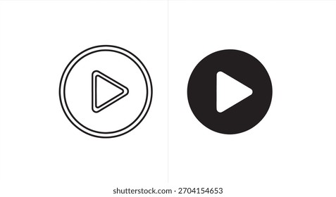 Icono de Botón de juego en blanco y negro. Ilustración vectorial del icono de Botón de juego. Jugar símbolo de Botón para el Diseño web. Ilustración vectorial aislada. 150 caracteres.