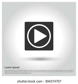 Play button icon. Circle concept Shadow web buttons. vector illustration. Flat design style