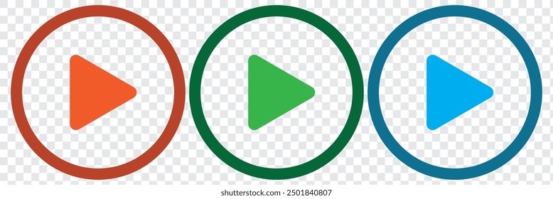 Play Button Icon Circle | Start Buttons Illustration | Video Audio Player Navigate Symbol . play Icon vector. Play button vector icon. Eps 10.