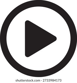 Reproducir ícono de Botón en un símbolo circular para iniciar el Botón del reproductor multimedia