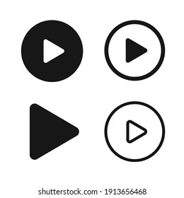 Play Button Icon Circle vector set. Video Audio Player Symbols isolated. - stock vector