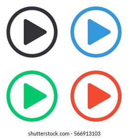 Play button icon - colored vector  set