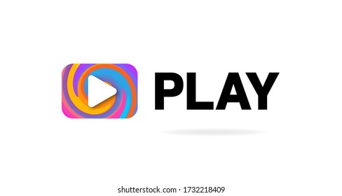 Play button icon with colorful modern design isolated on white background. Play symbol for your website, logo, app, UI design. Vector illustration