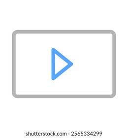 Play button icon. Concept of video, multimedia, and online streaming.