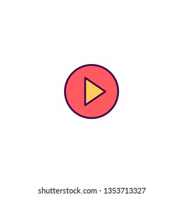 Play Button icon design. Essential icon vector illustration