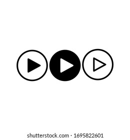 Play button icon design. Illustration of play button. Play Vector icon. Video play button symbol. 