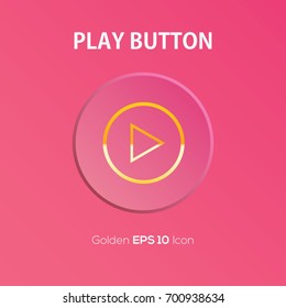 Play button icon design on modern flat background