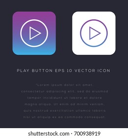 Play button icon design on modern flat background