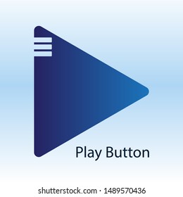 Play Button Icon Design with Three Rounded Stripe Combination for Music Player, Video Player or App Logo