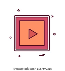 Play button icon design vector