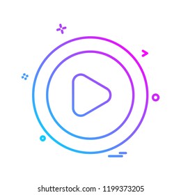 Play button icon design vector