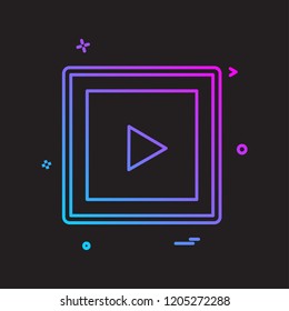 Play button icon design vector