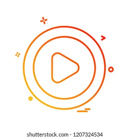 Play button icon design vector