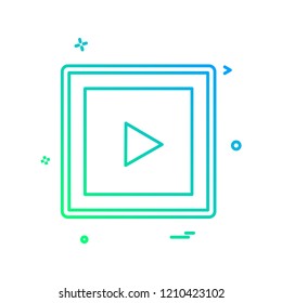 Play button icon design vector