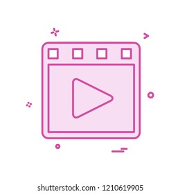 Play button icon design vector