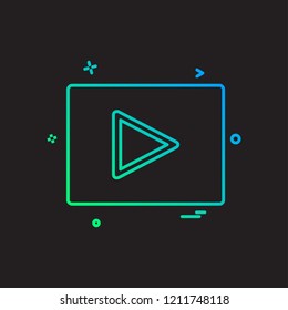Play button icon design vector