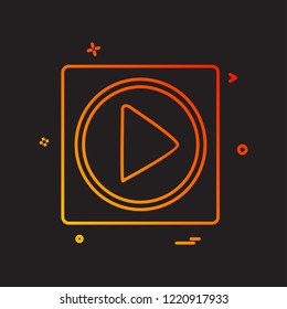 Play button icon design vector
