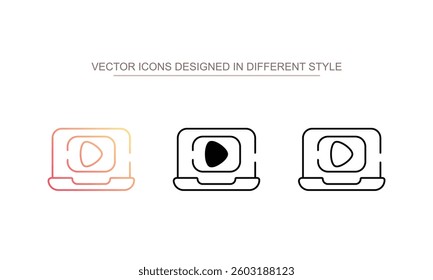 Play Button icon design with white background stock illustration