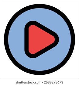 Play Button Icon Element For Design