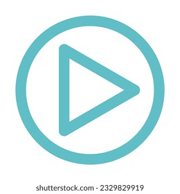 Play button icon. Flat design style vector illustration.