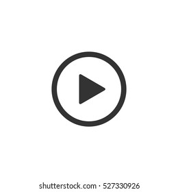Play button icon flat. Illustration isolated vector sign symbol