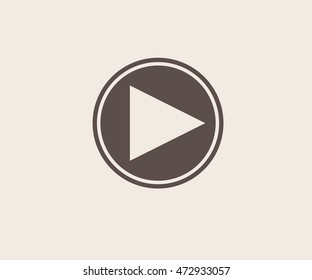 play button icon, flat logo app vector illustration
