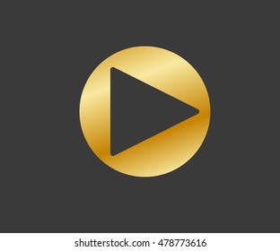 play button icon, flat logo app vector illustration