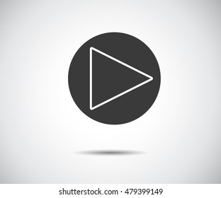 play button icon, flat logo app vector illustration