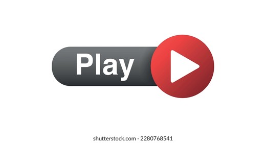 Play button icon in flat style. Media player vector illustration on isolated background. Video sign business concept.