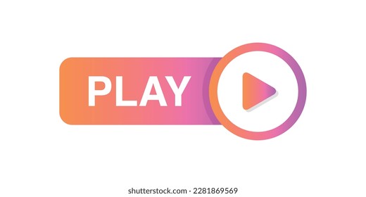 Play button icon in flat style. Media player vector illustration on isolated background. Video sign business concept.