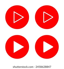 Play button icon in flat style. Video player concept