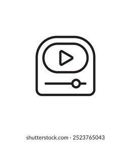 Play button icon in flat style. Music player vector illustration on isolated background. Playback interface sign business concept.