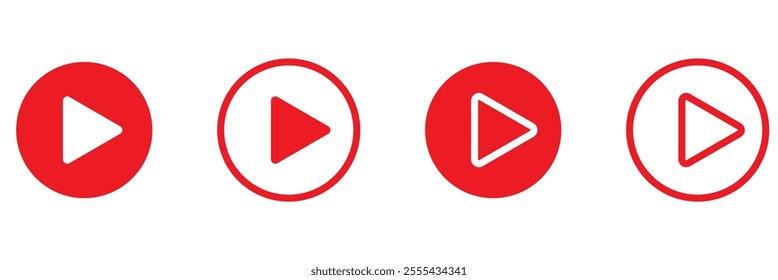 Play button icon in flat style. Video player concept