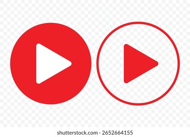 Play button icon in flat style. Streaming video sign symbol. Video player concept. Digital web vector illustration