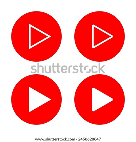 Play button icon in flat style. Video player concept