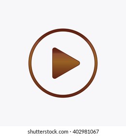 Play button icon. Glossy style.