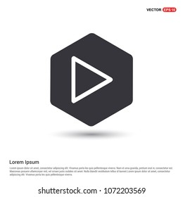 Play button icon Hexa White Background icon template
