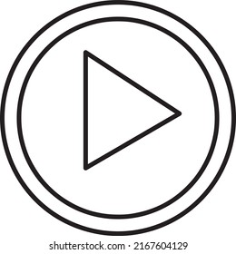 ilustración de icono de botón de reproducción arte de línea sobre fondo blanco..eps
