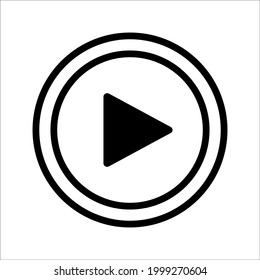 play button icon isolated on white background. vector icon isolated.