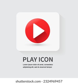 Icono del botón Reproducir aislado en fondo blanco. icono plano para aplicaciones y sitios web. Ilustración del vector