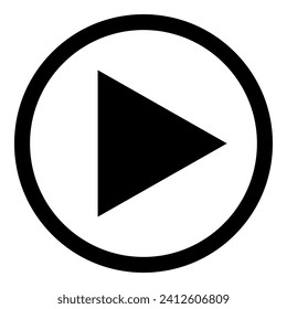 Play button icon isolated on white background