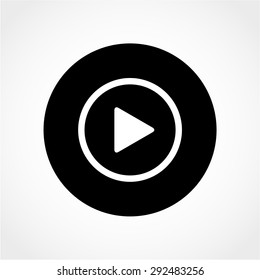 Play button Icon Isolated on White Background