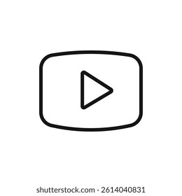 Play button icon line art vector