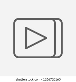 Play button icon line symbol. Isolated vector illustration of  icon sign concept for your web site mobile app logo UI design.